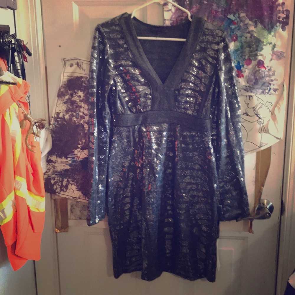 Gray dress with sequins